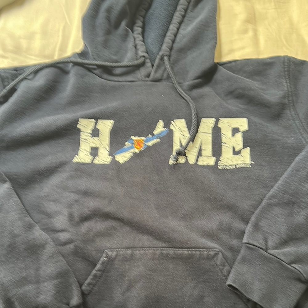 Gray Hoodie with 'HOME' Graphic